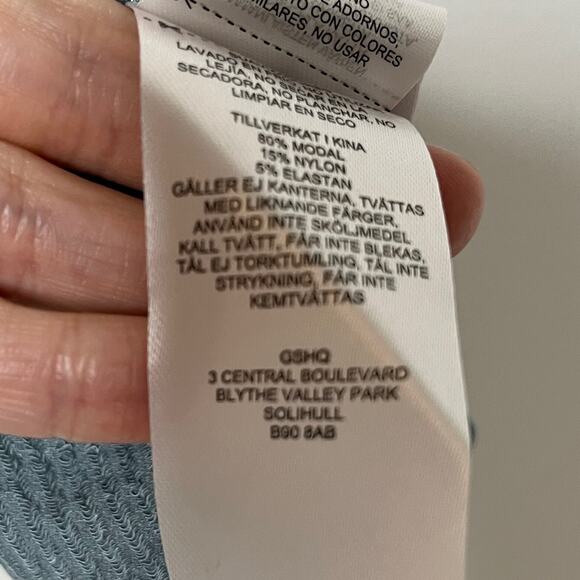 Gymshark Women's Power Down Leggings S Light Blue Seamless High Rise Ribbed Knit - Picture 8 of 8